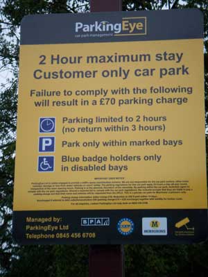 Parking Eye's warning signs - see their website